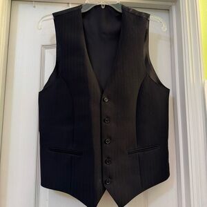 Unbranded Black Pinstriped Suit Vest